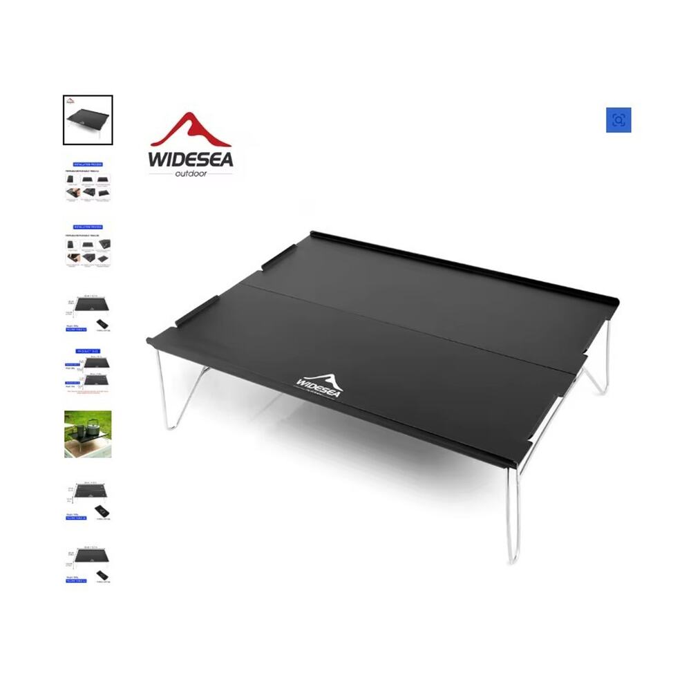 Widesea Camping Table Lightweight Hard-Topped Folding Mini Table Aluminium Alloy